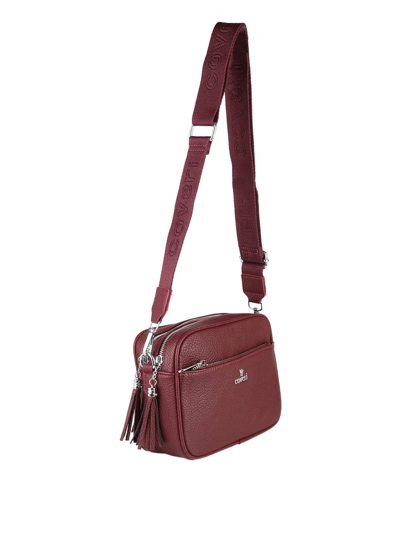 Borsa a tracolla da donna in ecopelle - bordeaux