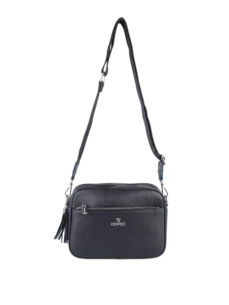 Borsa a tracolla da donna in ecopelle - blu scuro