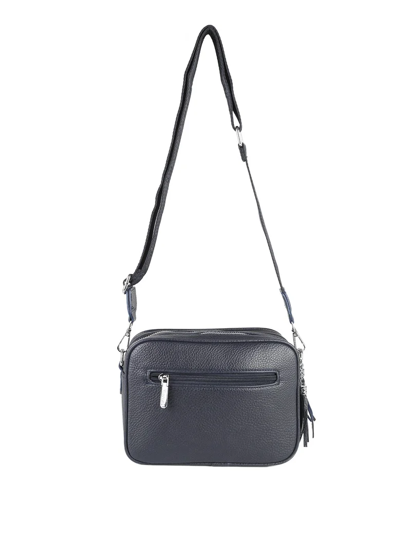 Borsa a tracolla da donna in ecopelle - blu scuro