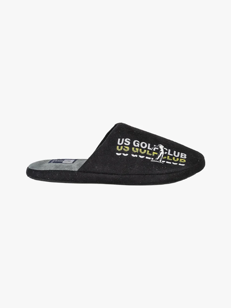Pantofole uomo scamosciate con stampe - nero