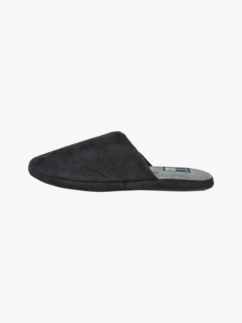 Pantofole uomo scamosciate con stampe - nero