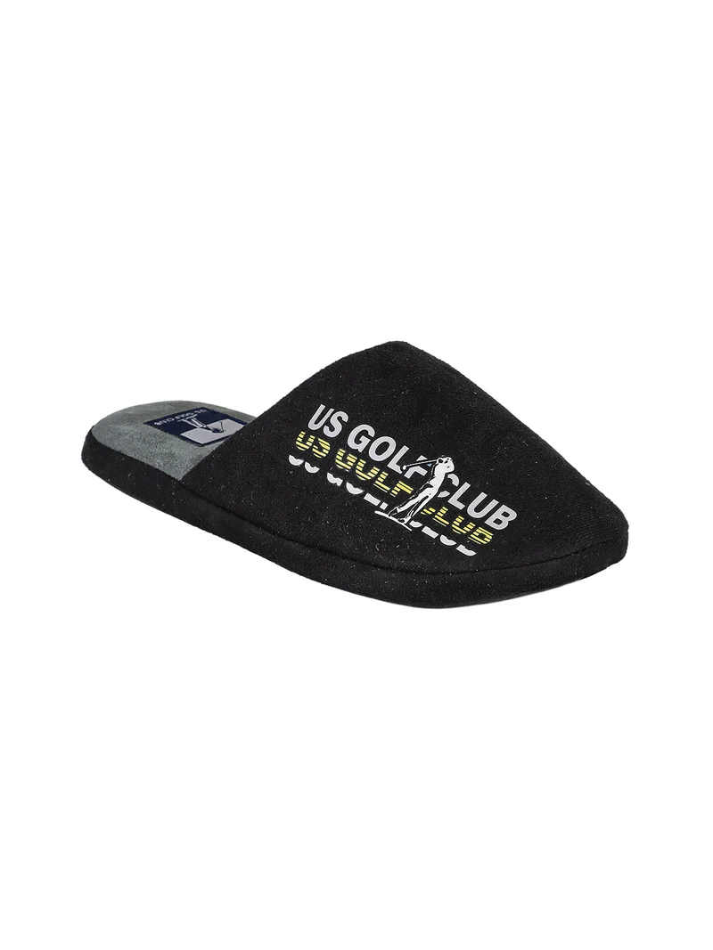 Pantofole uomo scamosciate con stampe - nero