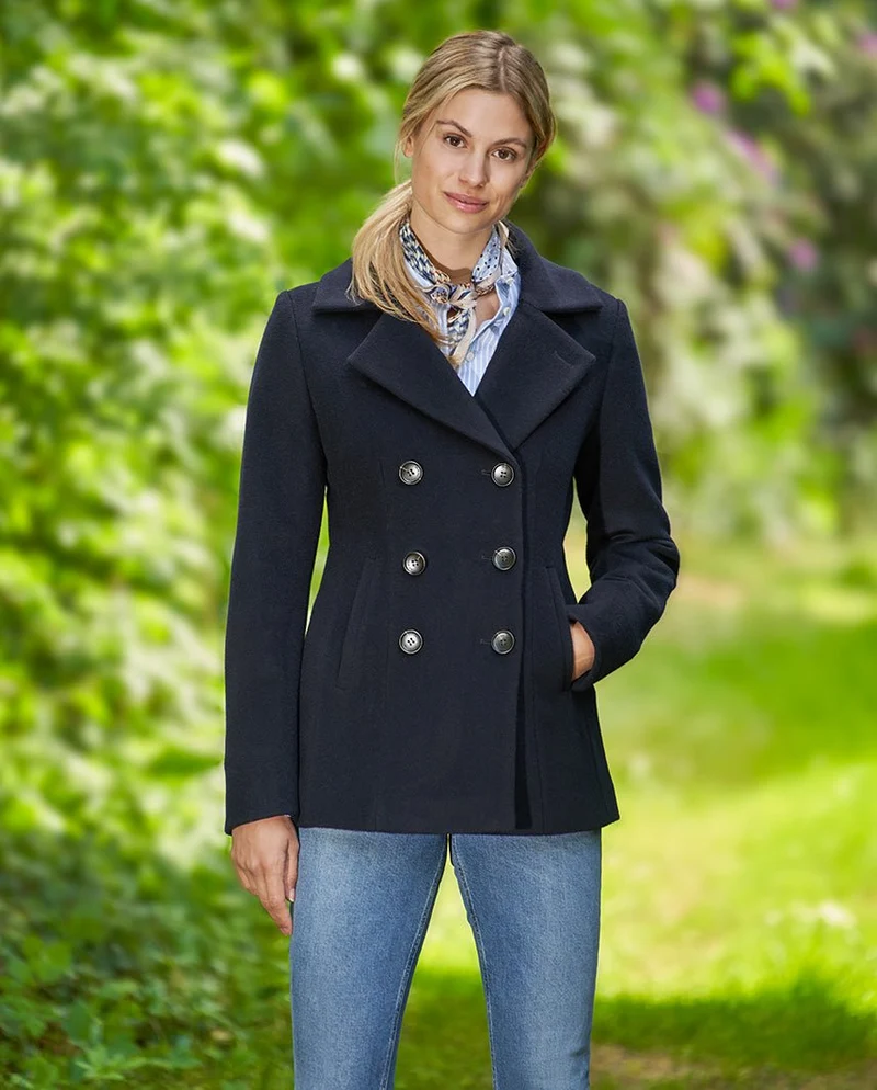 Damen Cabanjacke "Leonie" aus Woll-Kaschmir-Mix in Navy