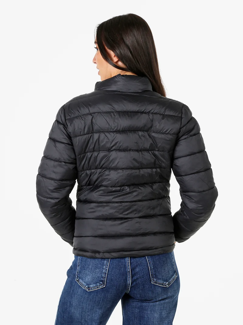 Giubbotto donna 2 in 1 con cappuccio e zip - nero