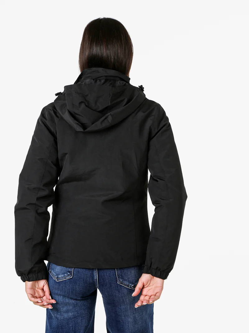 Giubbotto donna 2 in 1 con cappuccio e zip - nero