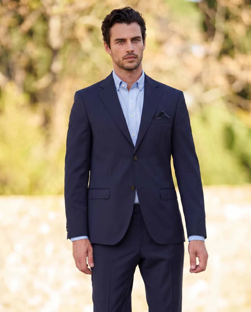 Clubsakko "Mensclub MF Suit" in navy aus Super-100’s-Schurwolle