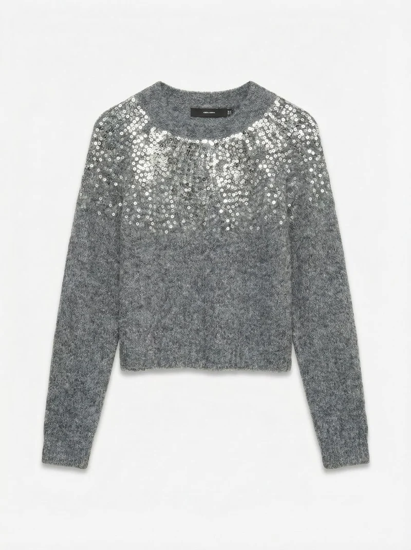 VMNOVAH SEQUINS LS O-N PULLOVER NOOS