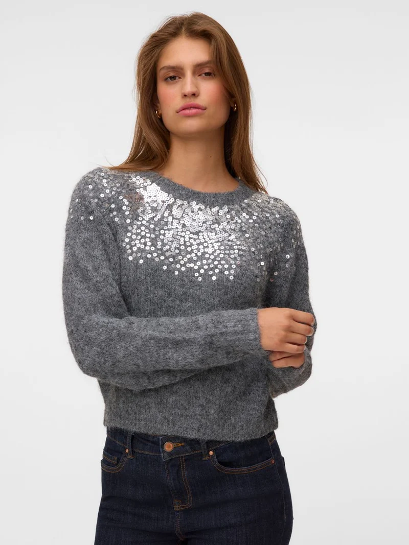 VMNOVAH SEQUINS LS O-N PULLOVER NOOS