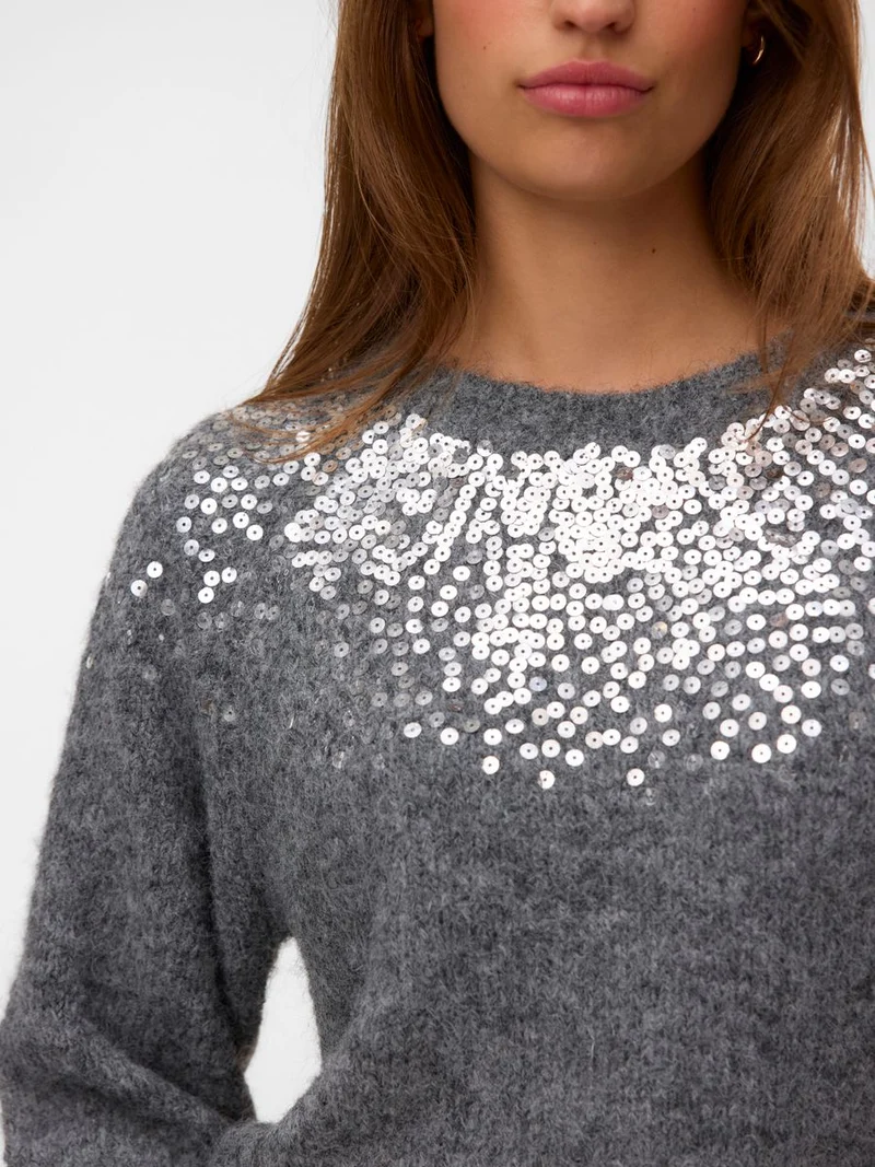 VMNOVAH SEQUINS LS O-N PULLOVER NOOS