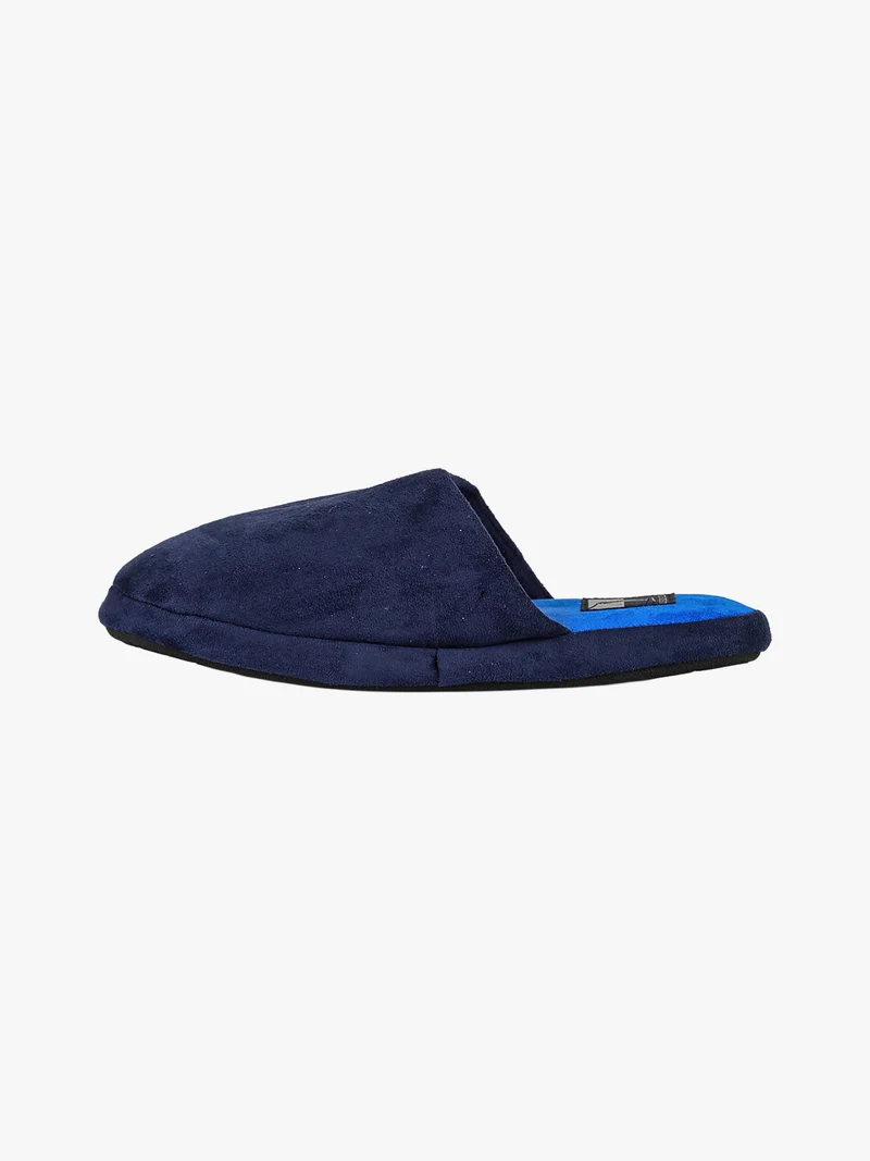Pantofole uomo scamosciate con stampe - blu scuro