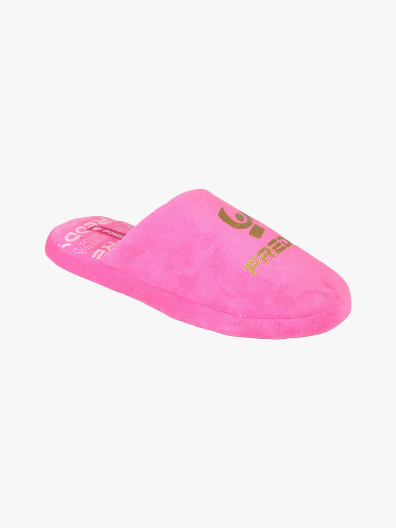 Pantofole donna in tessuto scamosciato con stampe - rosa