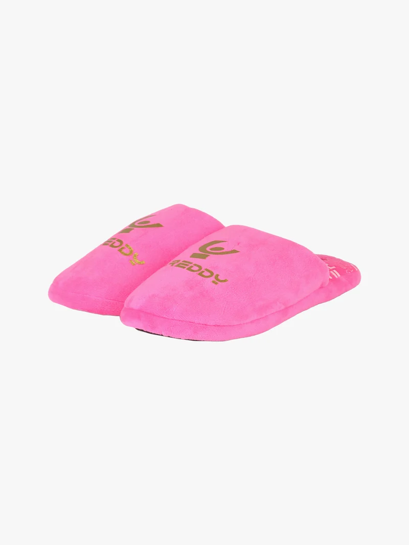 Pantofole donna in tessuto scamosciato con stampe - rosa