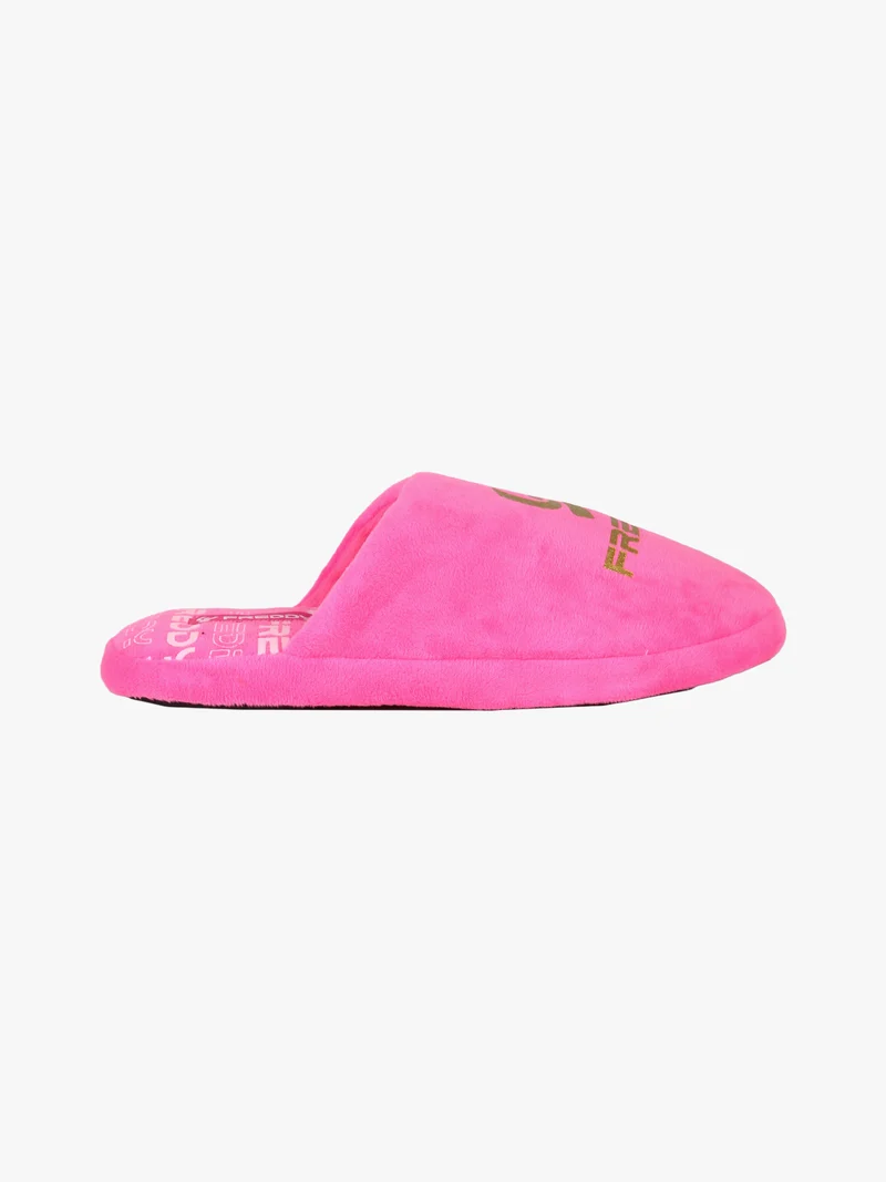 Pantofole donna in tessuto scamosciato con stampe - rosa