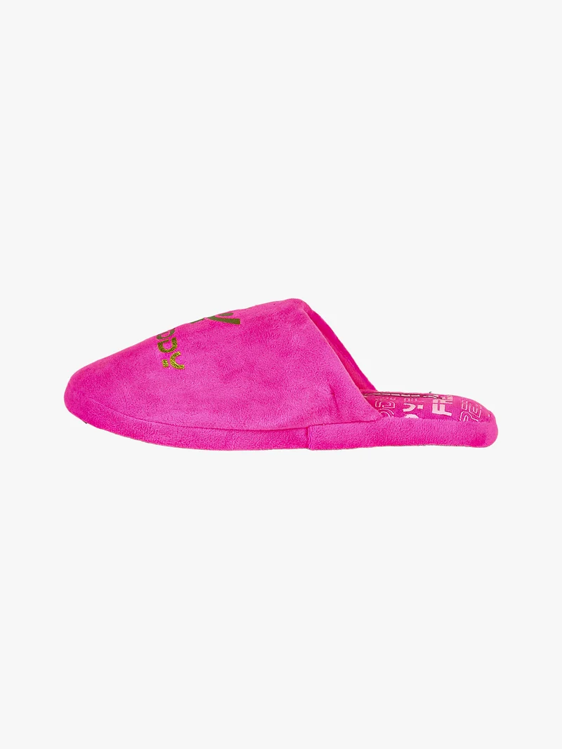 Pantofole donna in tessuto scamosciato con stampe - rosa