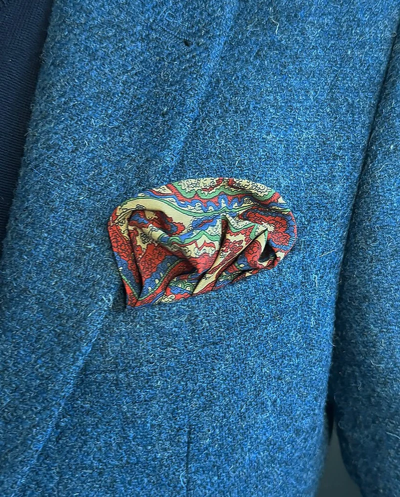Blaues Paisley Einstecktuch – Stilvolles Herren-Accessoire für Hochzeit & Business