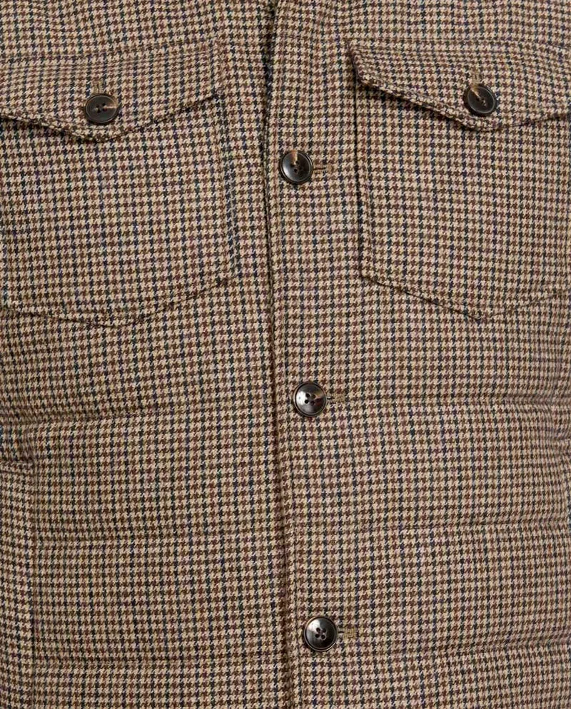 Herren Steppweste "Miltown Vest" im braunen Hahnentritt