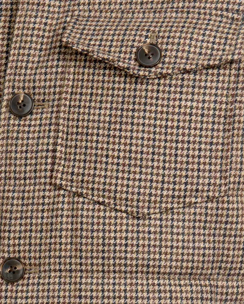 Herren Steppweste "Miltown Vest" im braunen Hahnentritt