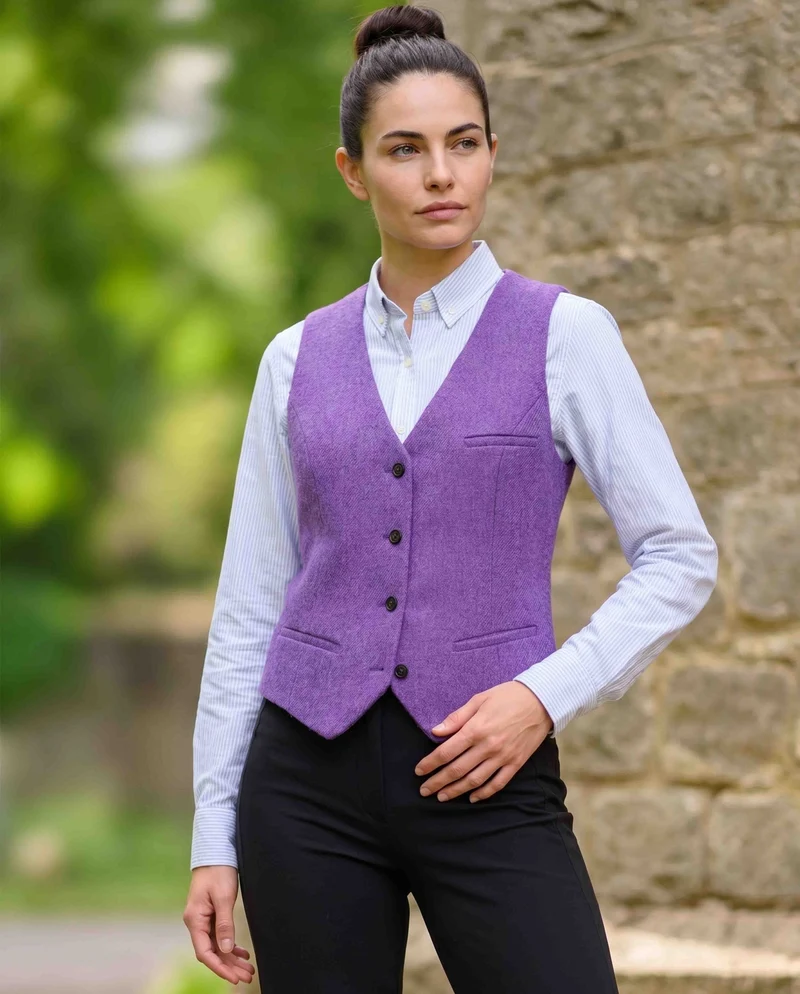Harris Tweed Weste "Lea" in Lavendel