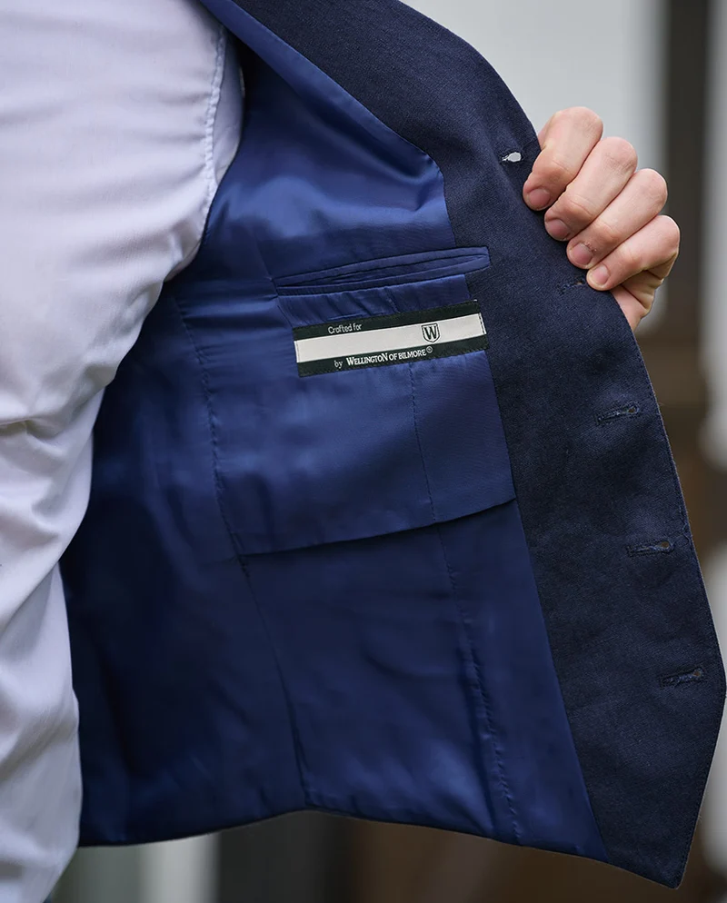 Herren Leinenweste "Wales" in navy