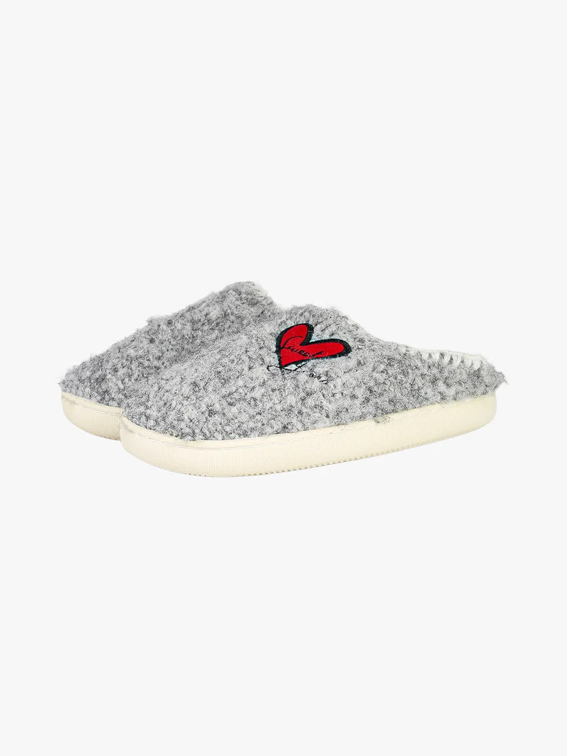Pantofole donna invernali in ecopelo - grigio