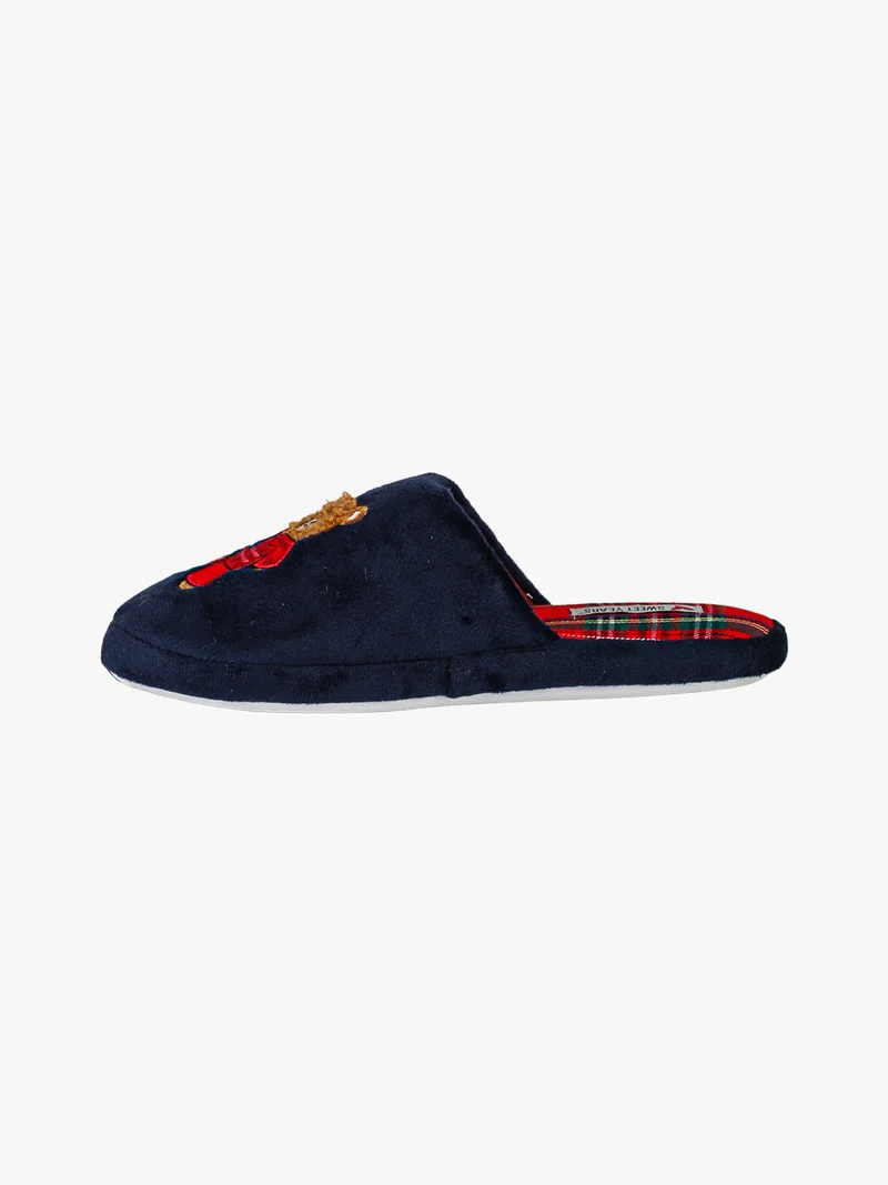 Pantofole donna con stampa orsacchiotto - blu scuro