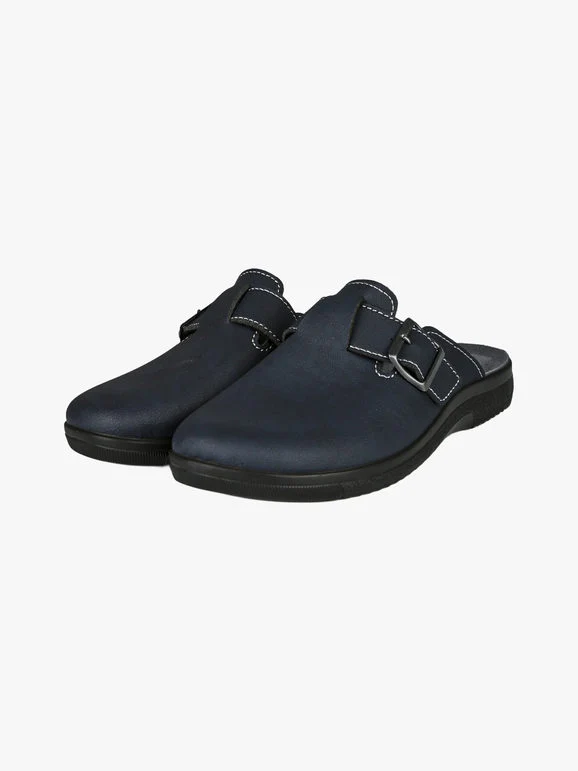 Pantofole da uomo con fibbia - blu scuro