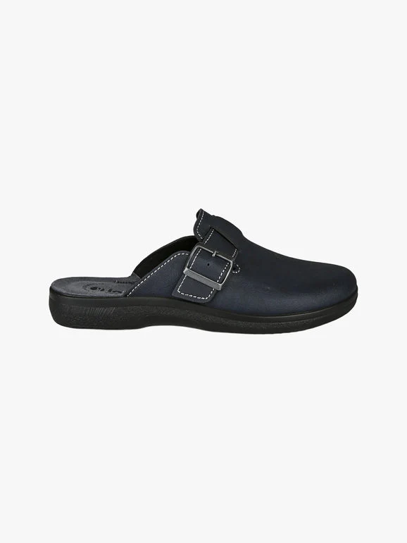 Pantofole da uomo con fibbia - blu scuro