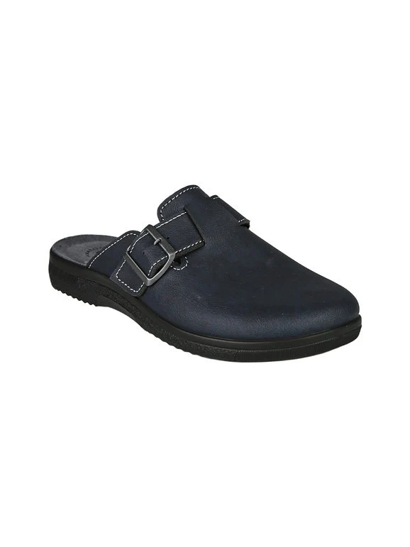 Pantofole da uomo con fibbia - blu scuro