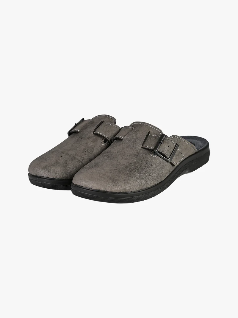Pantofole da uomo con fibbia - grigio scuro