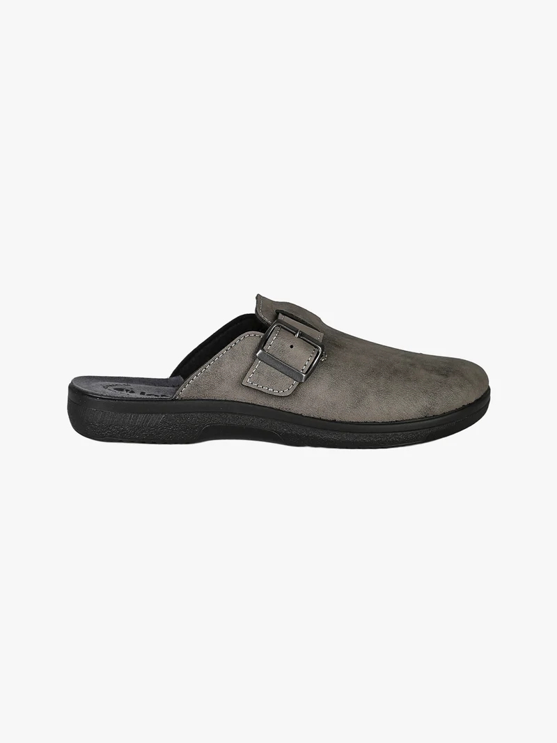 Pantofole da uomo con fibbia - grigio scuro