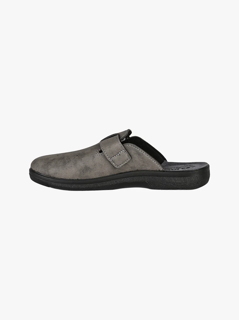 Pantofole da uomo con fibbia - grigio scuro