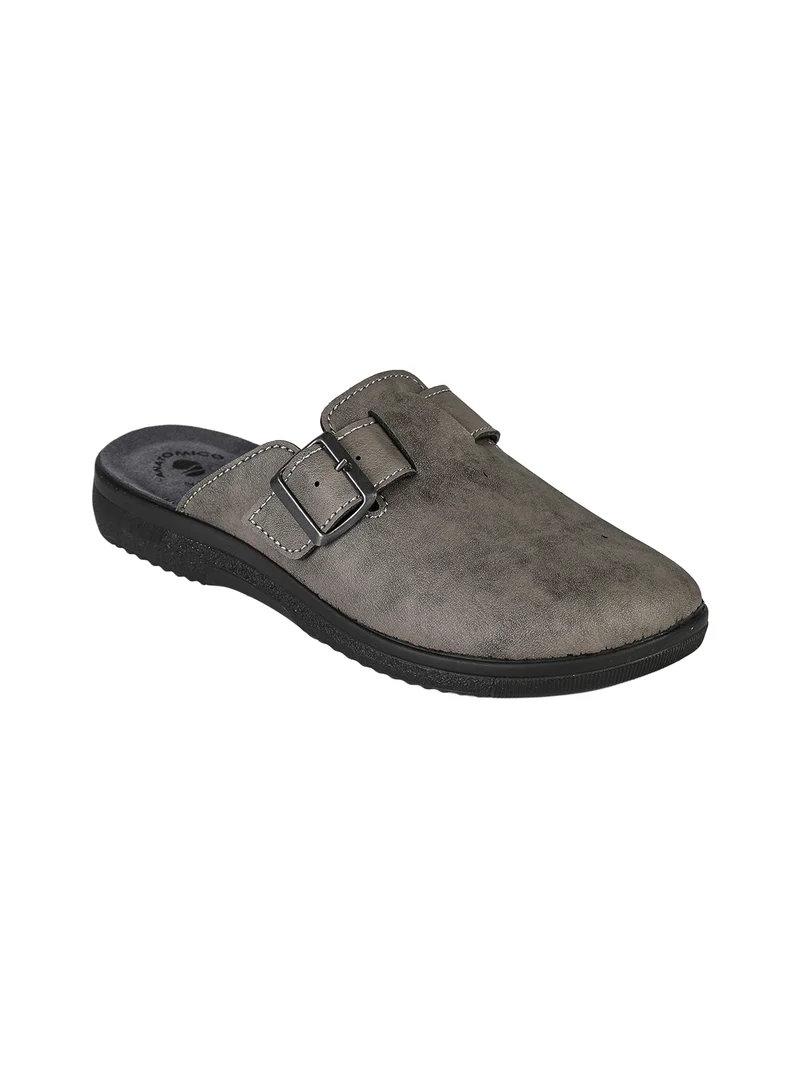 Pantofole da uomo con fibbia - grigio scuro