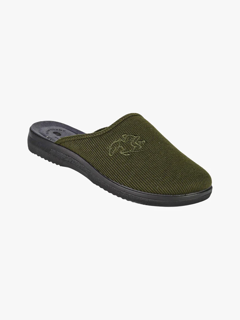 Pantofole uomo in tessuto a coste - militare