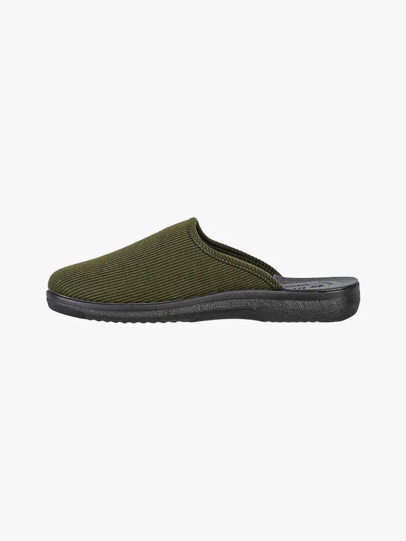 Pantofole uomo in tessuto a coste - militare