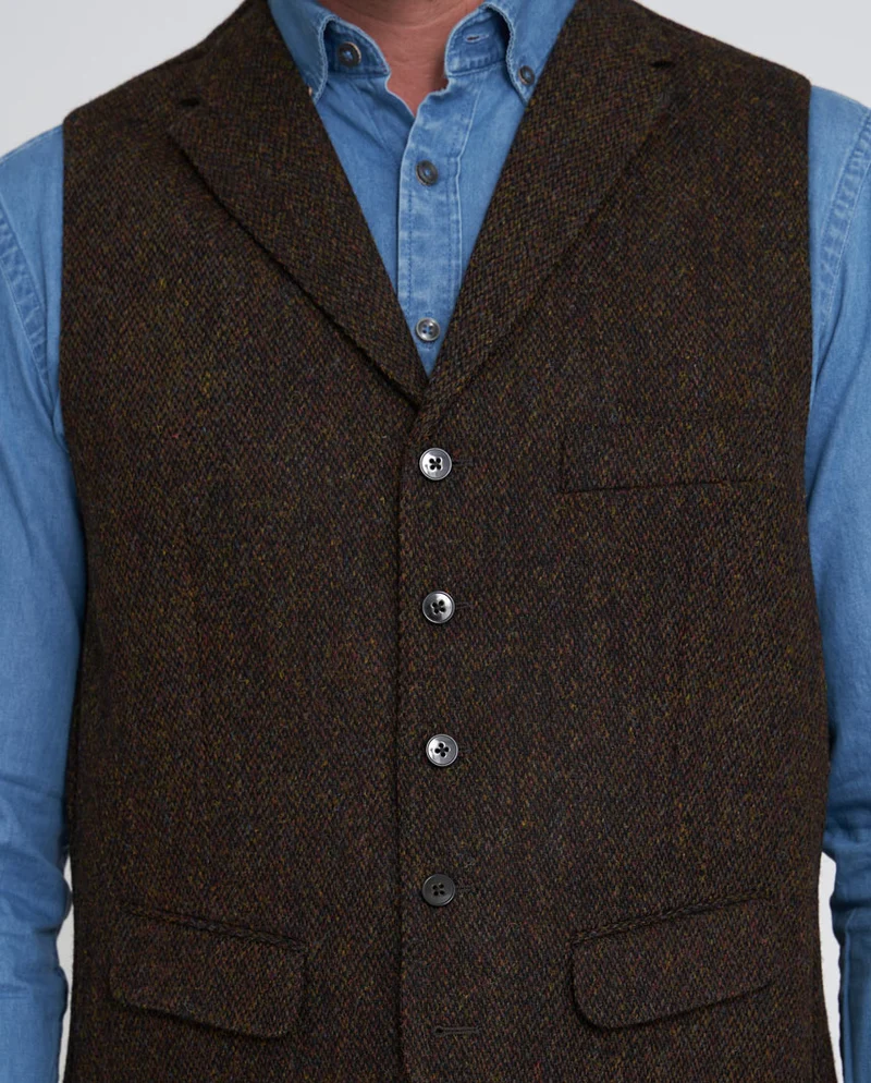 Harris Tweed Weste "Wales" in multicolor Tweed