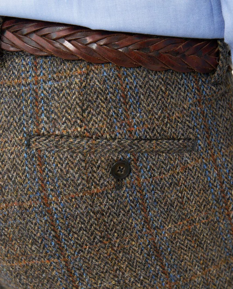 Harris Tweed Hose "Mr. Miller" in green-blue herringbone