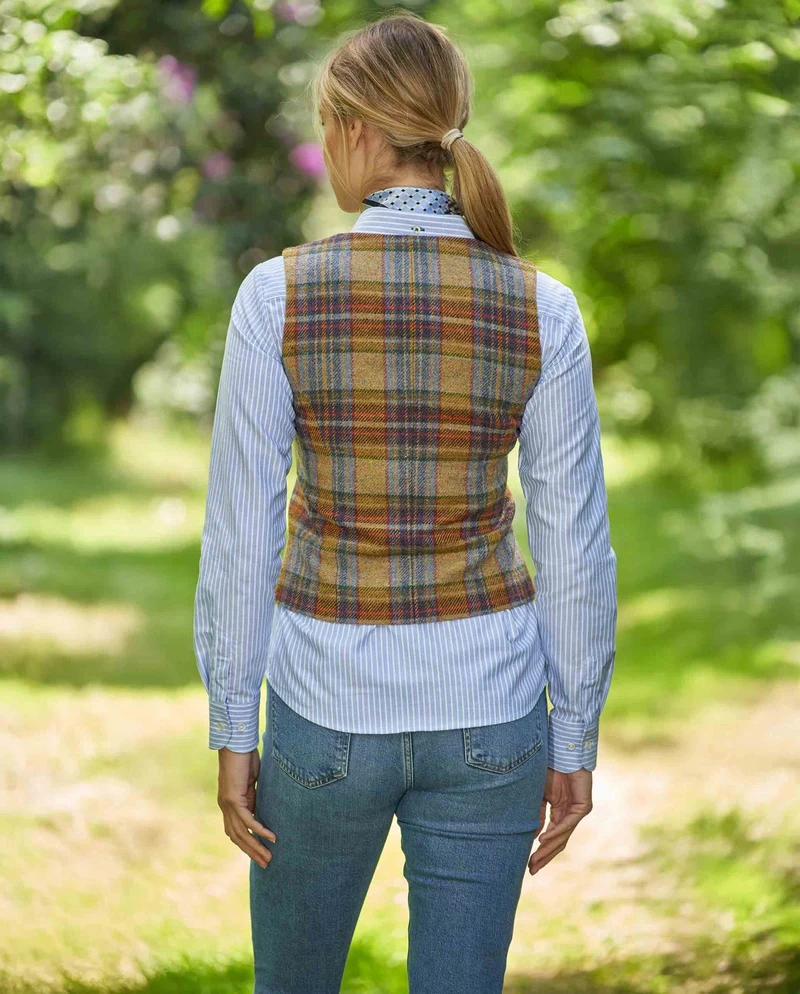 Magee Tweed Weste "Lea" in multicolor Check