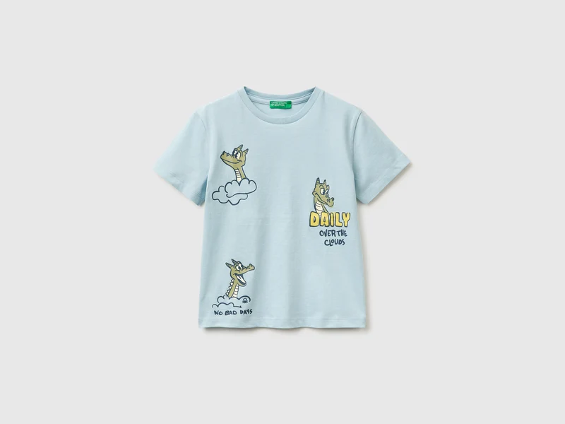 Rundhals-T-Shirt mit Aufdruck