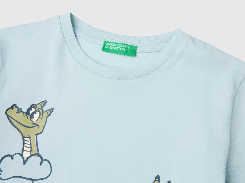 Rundhals-T-Shirt mit Aufdruck