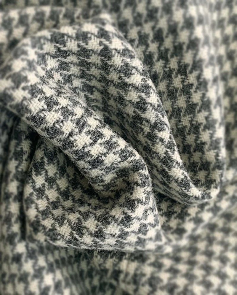 Harris Tweed Sakko "London" in grey-cream houndstooth