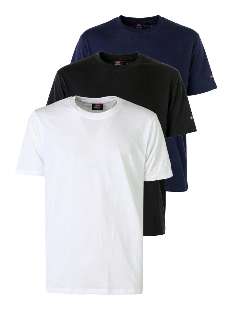Confezione da 3 pezzi t-shirt intima da uomo a manica corta in cotone - assortito 2