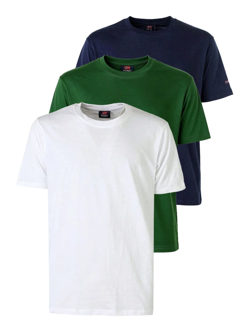 Confezione da 3 pezzi t-shirt intima da uomo a manica corta in cotone - assortito 01