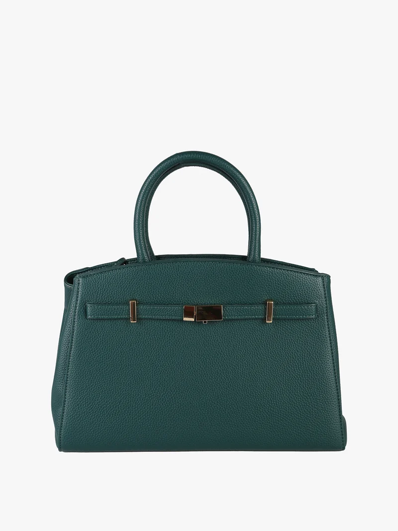 Borsa da donna in ecopelle con doppi manici - verde