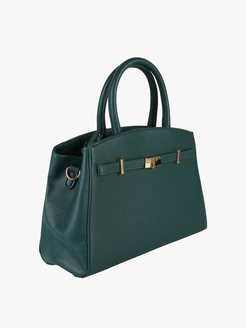 Borsa da donna in ecopelle con doppi manici - verde