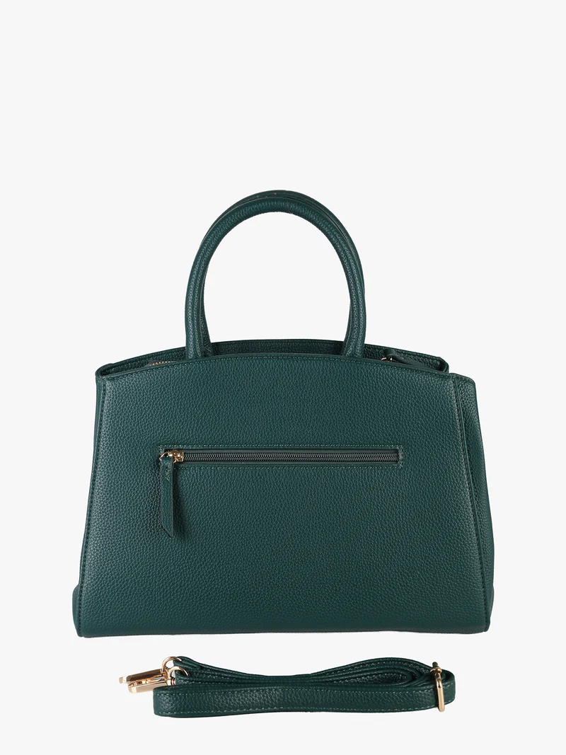 Borsa da donna in ecopelle con doppi manici - verde