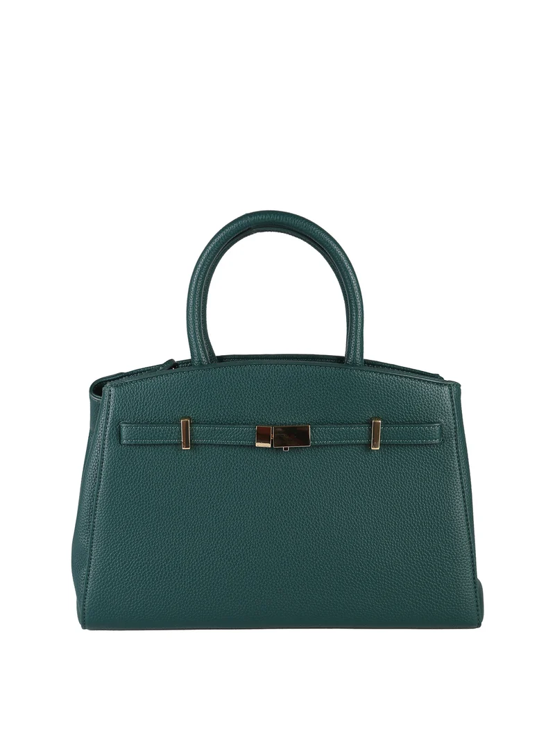 Borsa da donna in ecopelle con doppi manici - verde