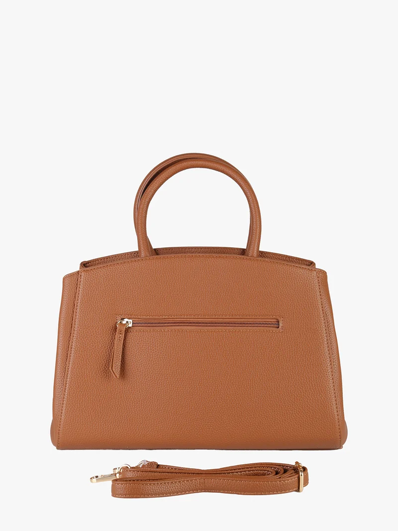 Borsa da donna in ecopelle con doppi manici - cuoio
