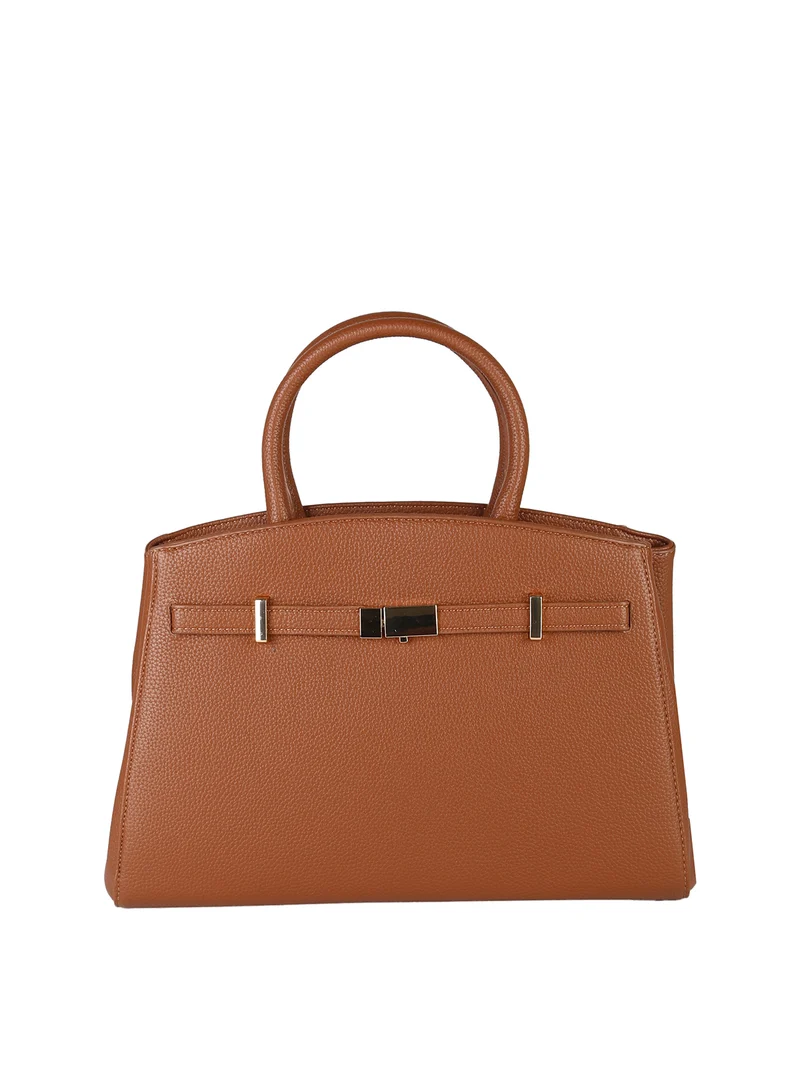 Borsa da donna in ecopelle con doppi manici - cuoio