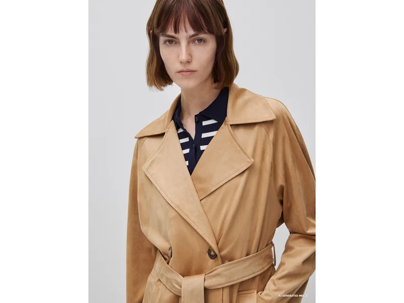 Langer Trenchcoat aus Wildleder