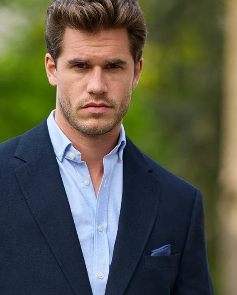 Herren Leinen Sakko "London" in navy
